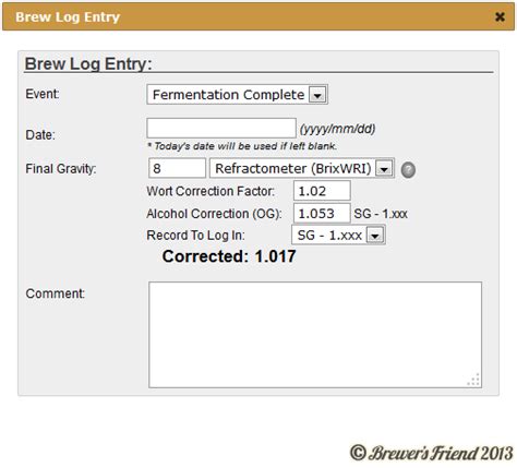 refractometer coversion tool|brewer's friend refractometer.